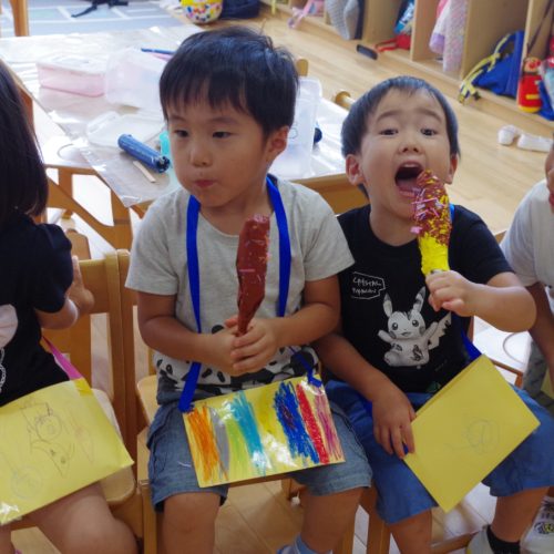 チョコバナナ屋さんごっこ【パリス錦町保育園】