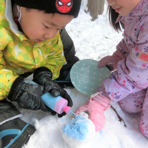 ゆきうさぎに色を付けたよ!【パリス保育園】 ゆきうさぎに色を付けたよ!【パリス保育園】
