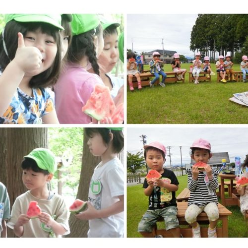 すいか割りしたよ♪【パリス保育園】 すいか割りしたよ♪【パリス保育園】