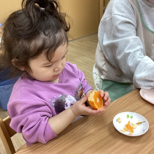みかんの皮むけたよ！【パリス榴岡保育園】